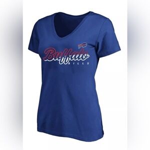 NFL Women's Buffalo Bills Short Sleeve Blue V-Neck T-Shirt Sz: L NWT